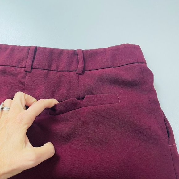 NWT By Anthropologie Sasha Wine Trousers Button Front Tapered Burgundy High Rise - Picture 8 of 16